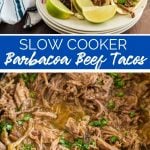 Slow Cooker Barbacoa Beef Tacos recipe from Family Fresh Meals