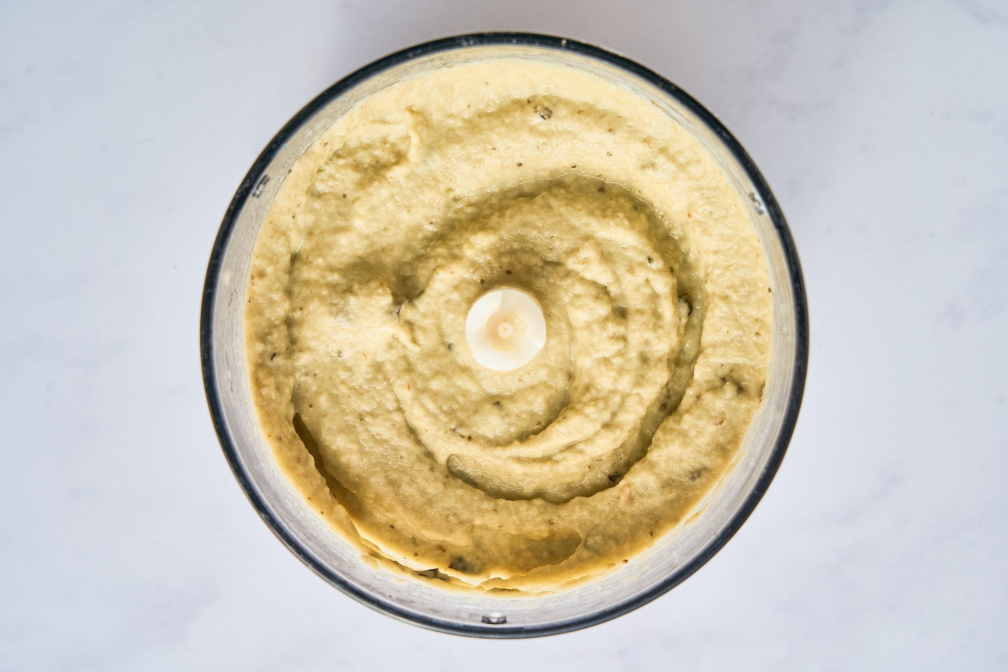 Air Fryer Baba Ganoush blended in mini food processor