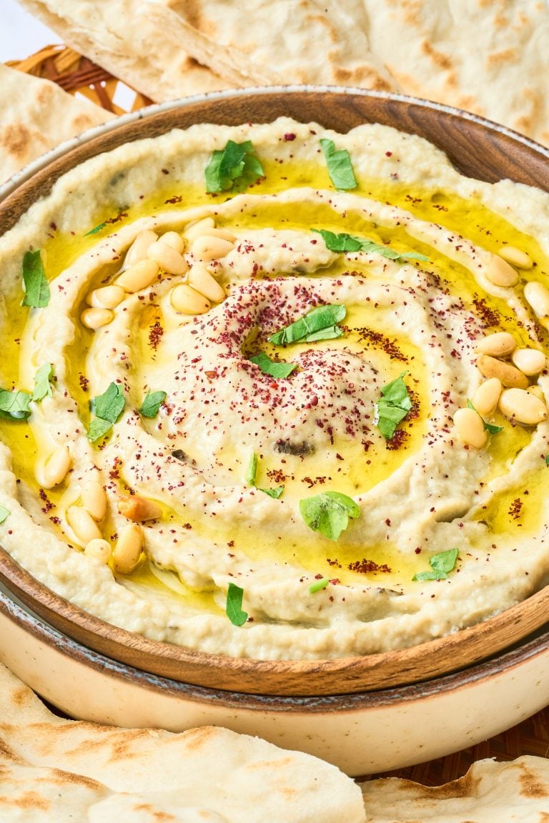 Air Fryer baba ganoush in a bowl