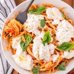 Creamy Burrata Pasta in a bowl