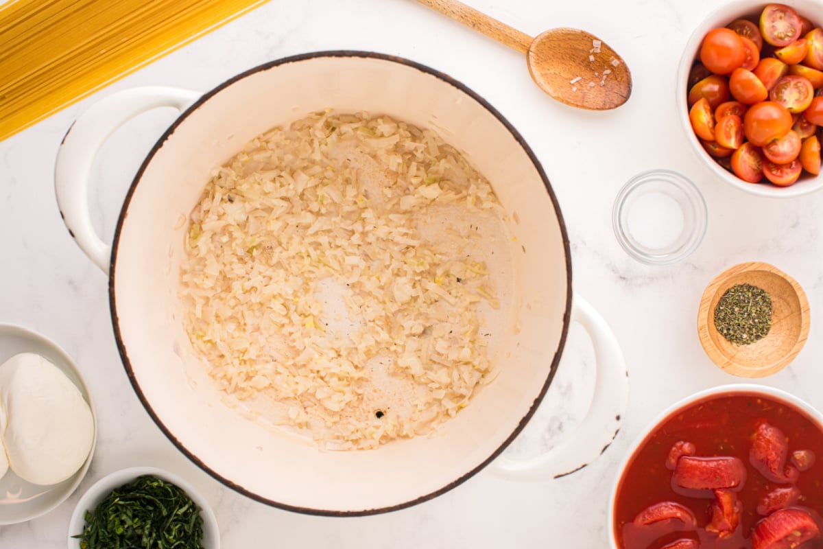 Butter and onion in a pan