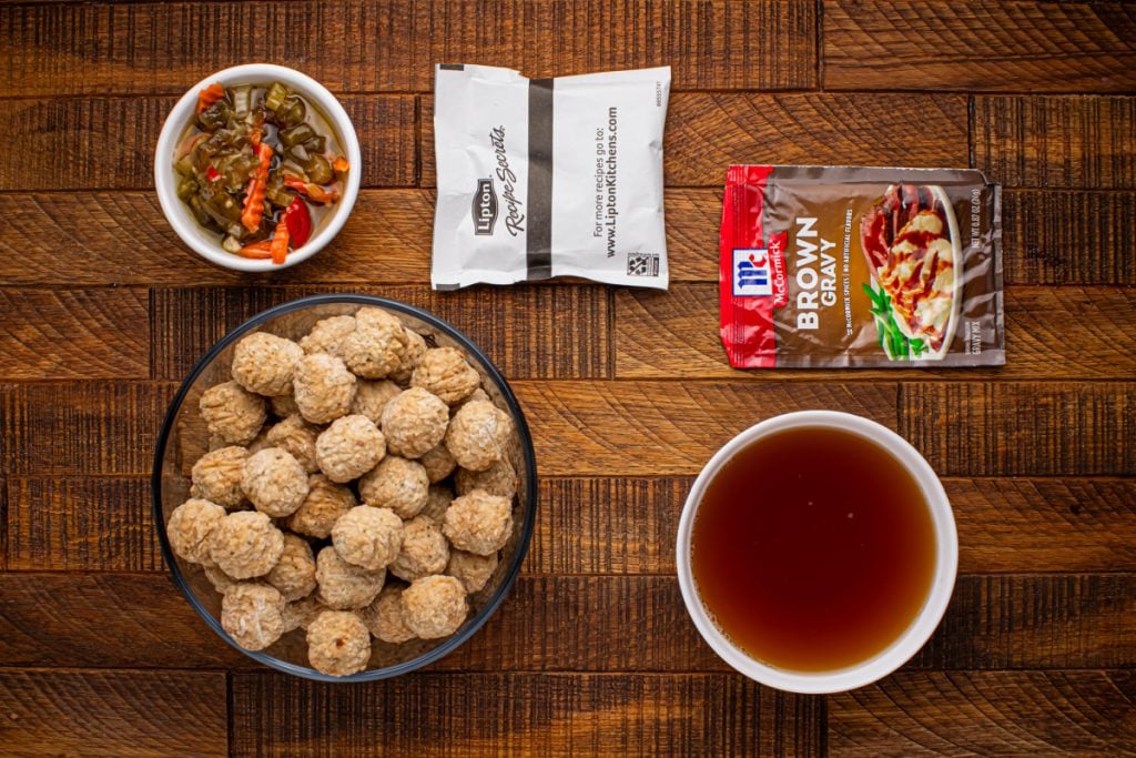 Ingredients for Slow Cooker Chicago Style Meatballs