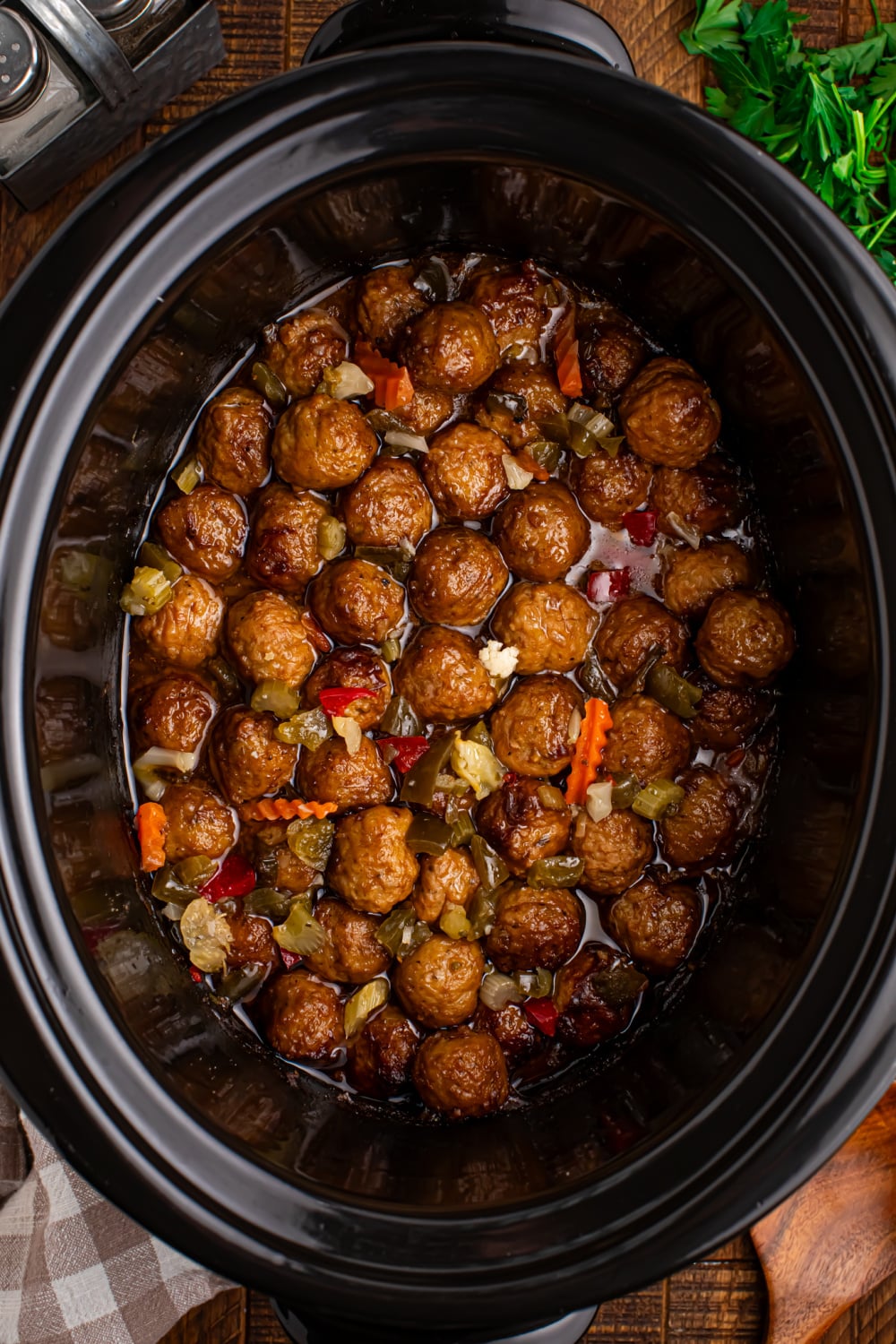 Slow Cooker Chicago Style Meatballs in crock pot