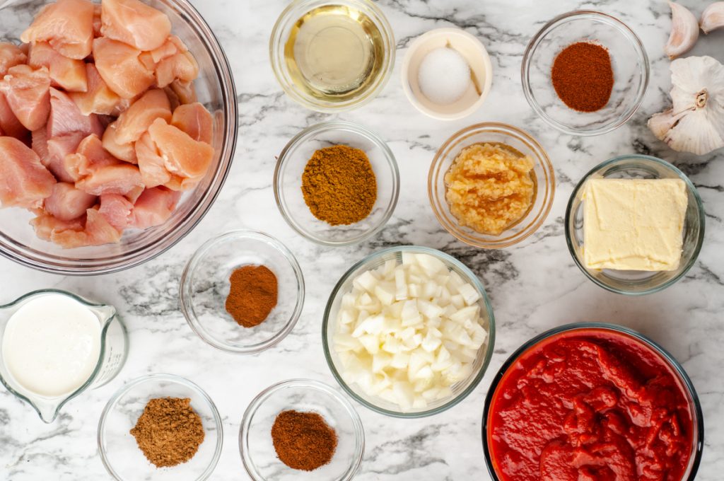 Ingredients for Butter Chicken