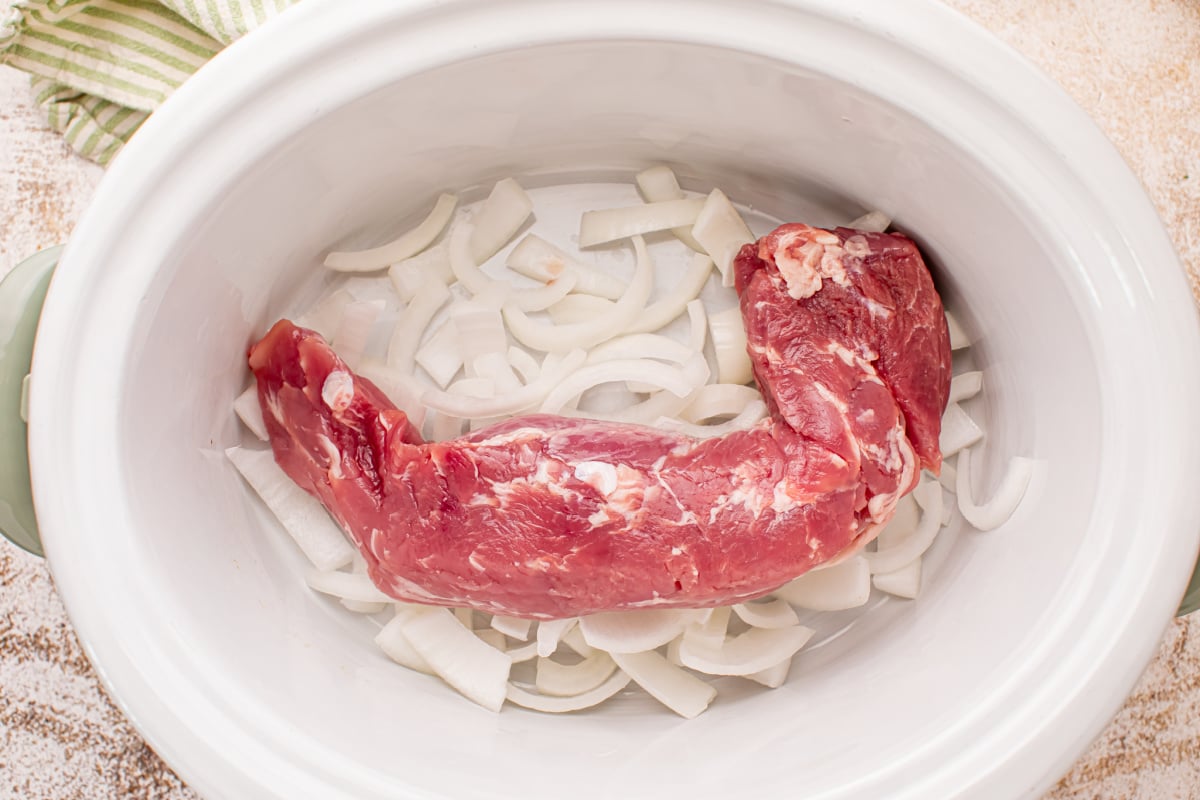 Add pork to slow cooker