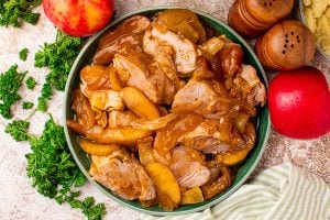 Slow Cooker Apple Pie Pork Tenderloin on a plate