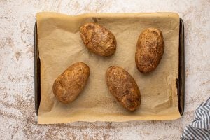 potatoes baked on a baking sheet