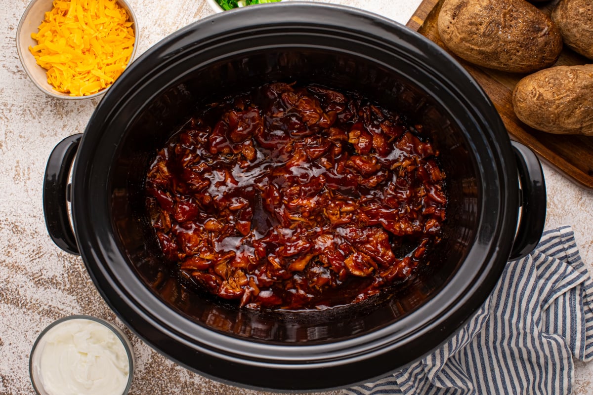 Chopped BBQ Chicken in Slow Cooker