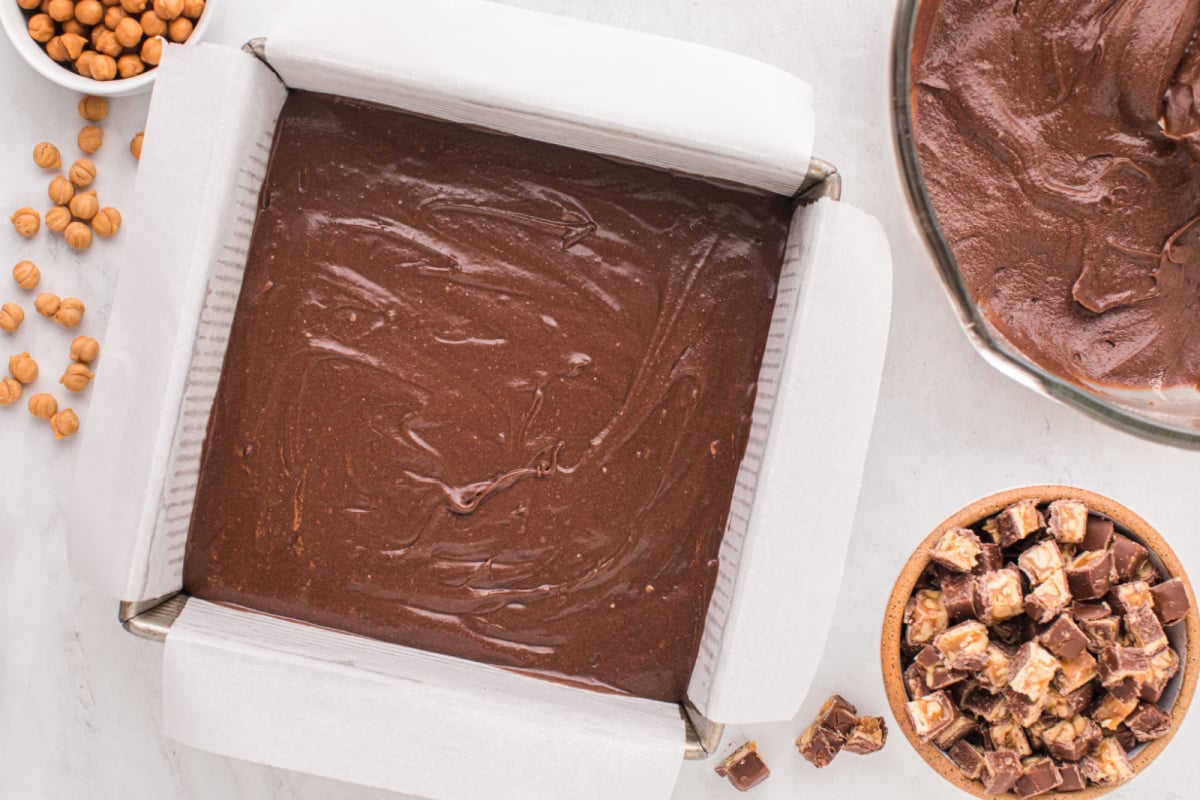Brownie recipe in a baking dish