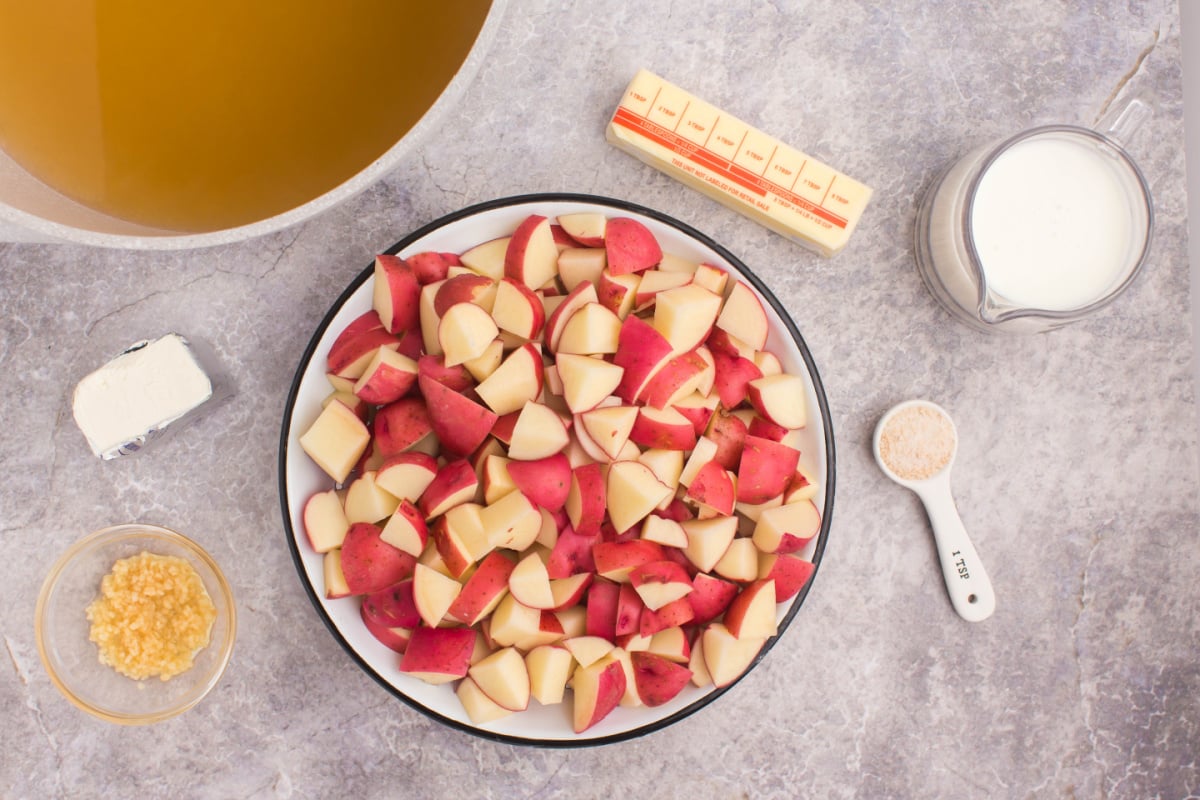 Cut potatoes into large chunks