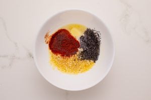 seasoning and butter in a bowl