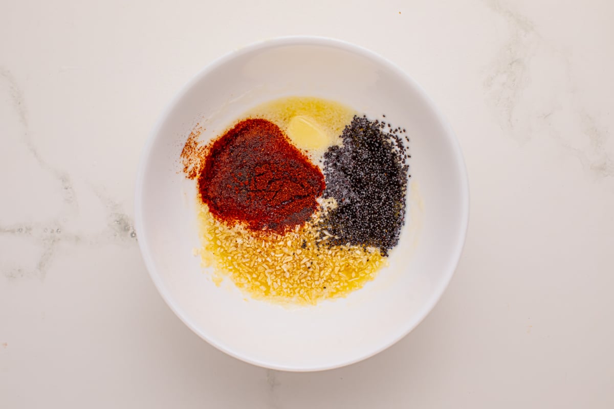 Add seasonings and butter to bowl