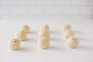 dough rolled into balls