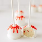 Bloody Halloween Cake Pops on a table