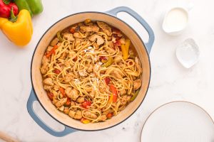 Creamy Cajun Chicken Pasta in a pot