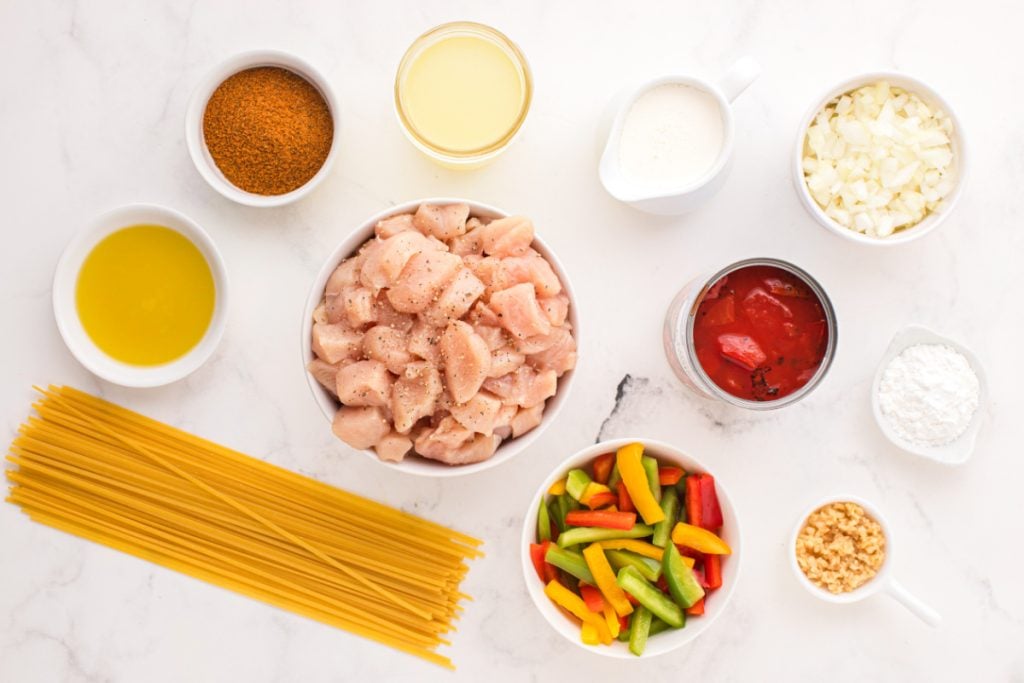 Ingredients for Creamy Cajun Chicken Pasta