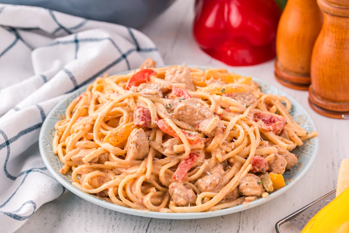 Creamy Cajun Chicken Pasta on a Plate