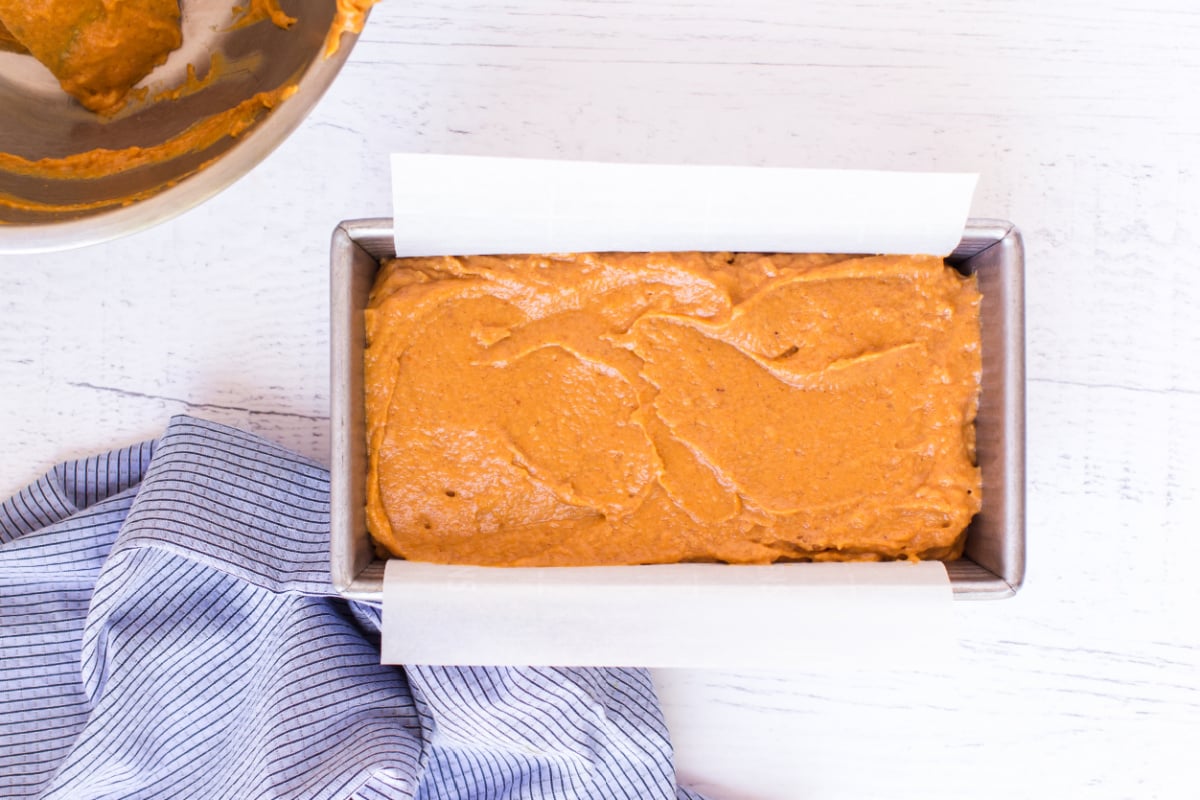 Add bread dough to baking pan