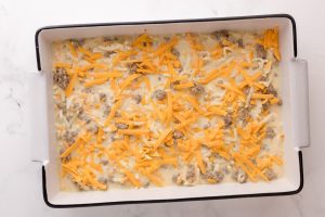 shredded cheese added to top