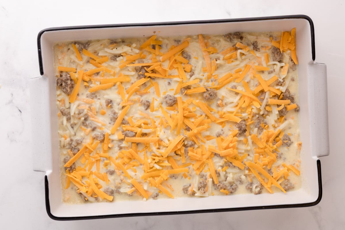 Topped with shredded cheese