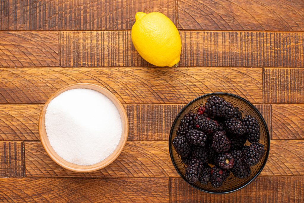 Ingredients for 3 Ingredient Blackberry Jam
