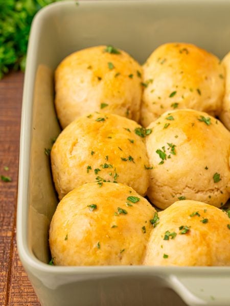 Sour Cream Dinner Rolls in a pan