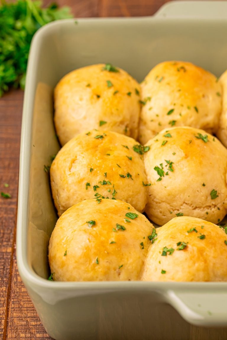 Sour Cream Dinner Rolls in a pan
