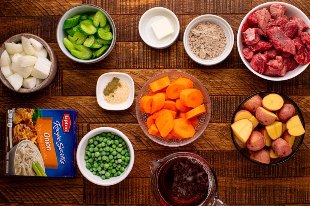 Ingredients for Beef Stew with Apple Cider