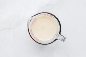 condensed milked added to gelatin mixture