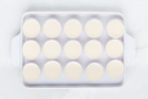 milk jello mixture added to shot glasses