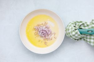 butter and chopped shallots in a pan