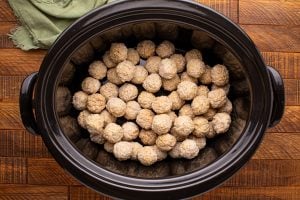 frozen meatballs in a slow cooker