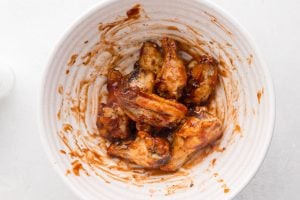 wings tossed in bbq sauce