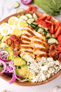 Blackened Chicken Cobb Salad in a bowl