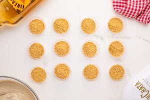 graham crackers crust added to bottom of cups