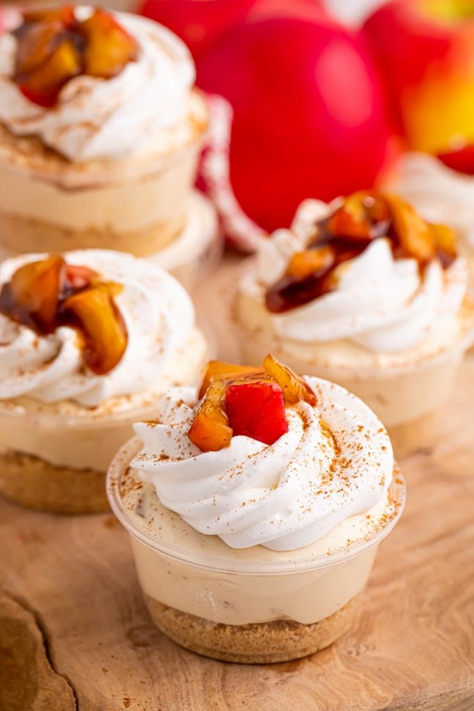 Apple pie pudding on the counter