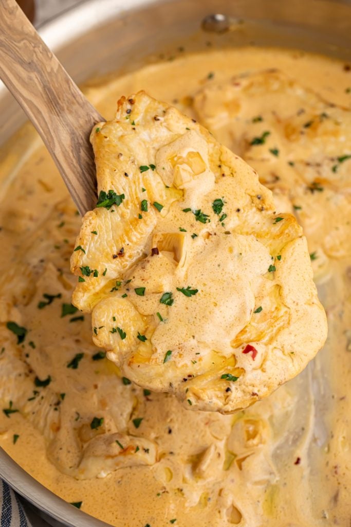 Creamy Boursin Chicken Skillet into a skillet