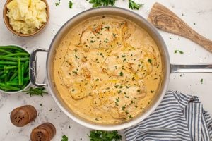chicken added back to pan with cream sauce