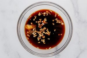 sauce for meatballs in a small bowl