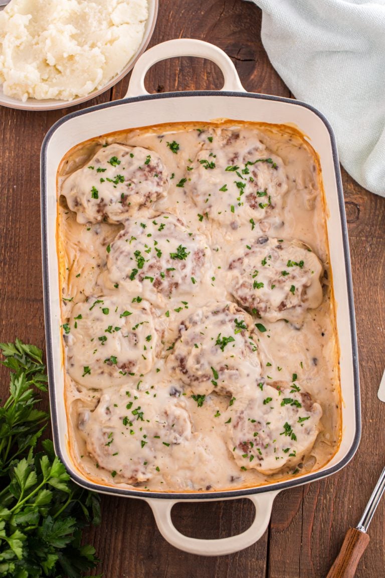 Amish Poor Man's Steaks in baking dish