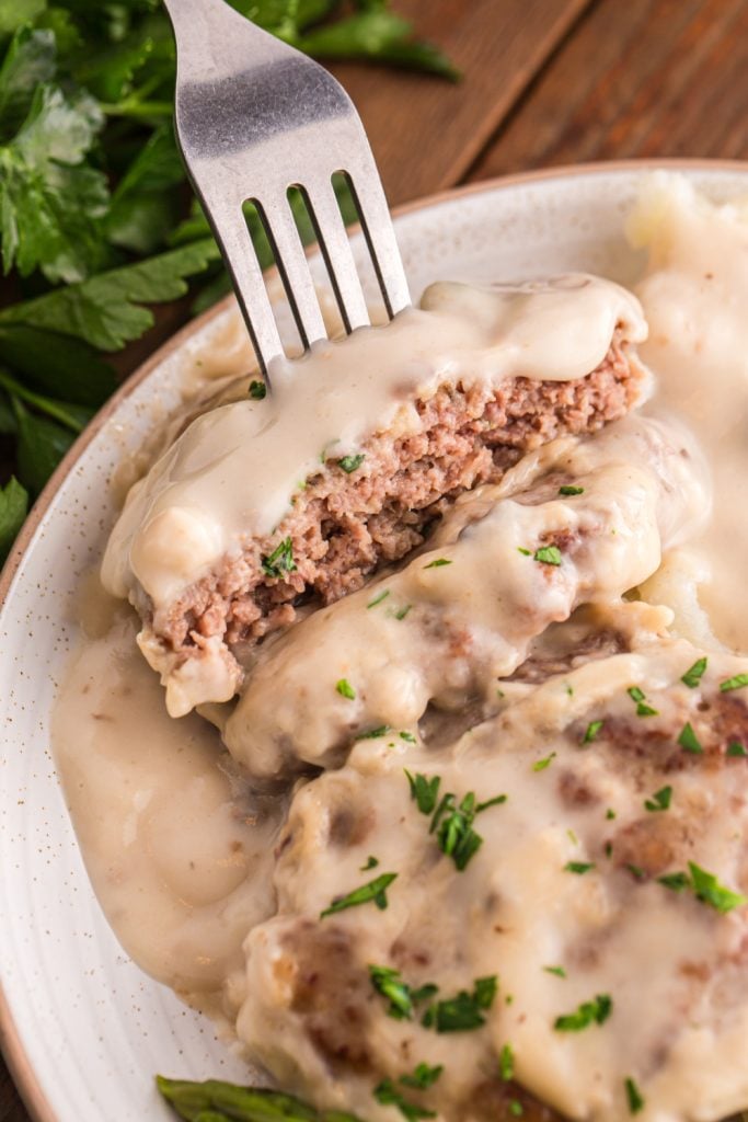 Amish poor man's steak on a plate