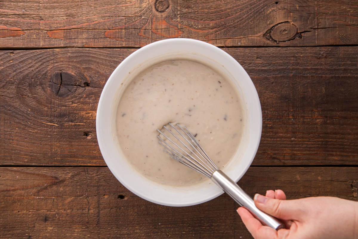 Place cream of mushroom soup, whole milk and Dijon mustard in a mixing bowl