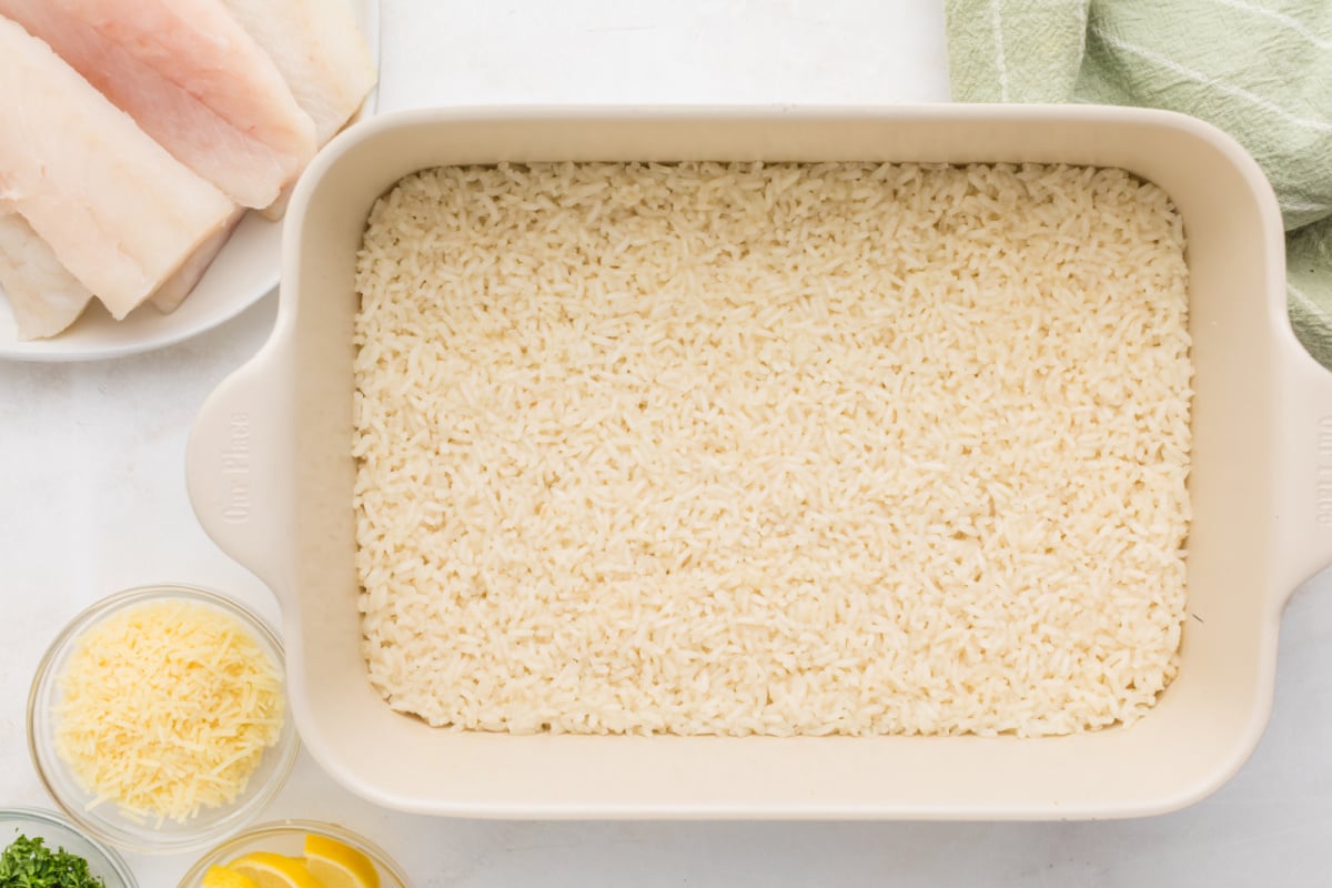 Cook the rice in a baking pan