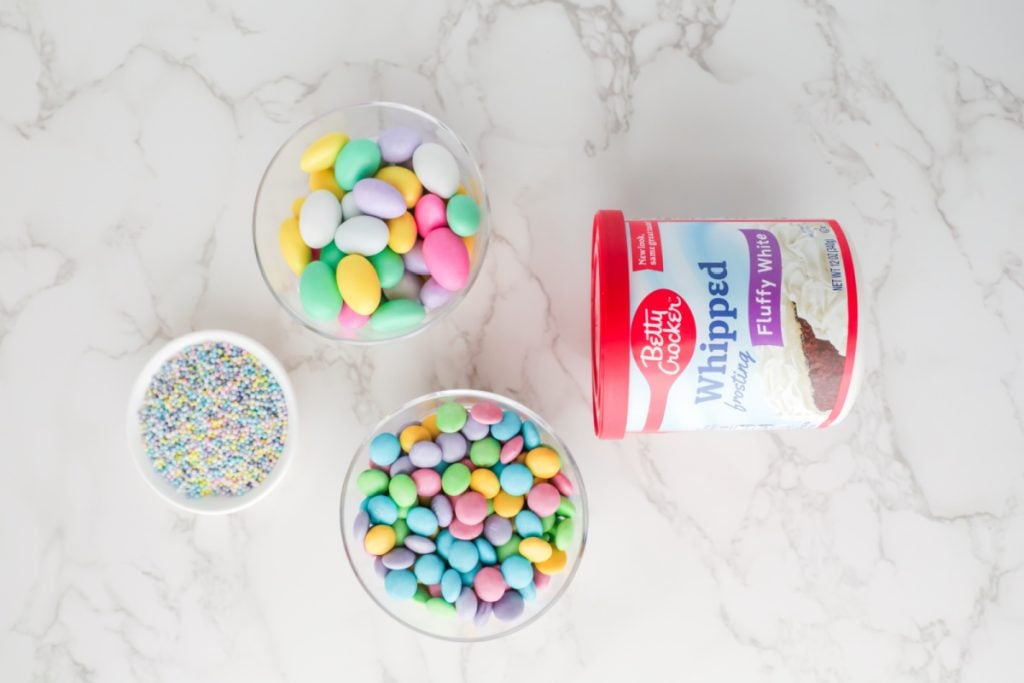 Ingredients for Easter Egg Frosting Board 