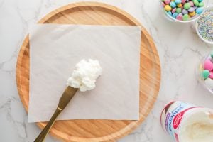 frosting on parchment paper