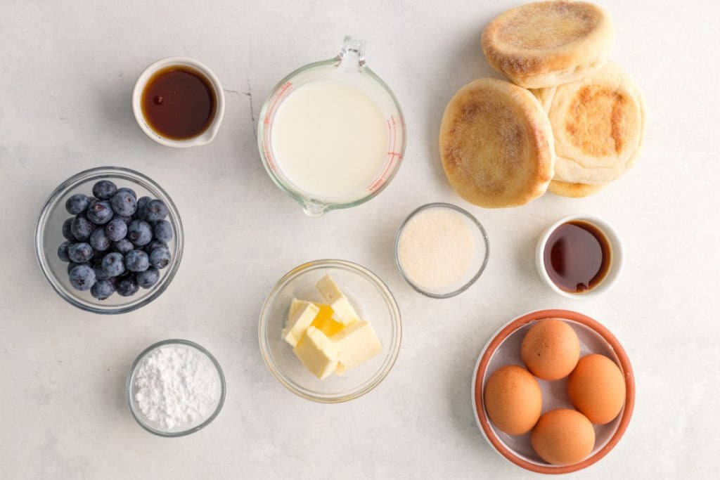ingredients for english muffin french toast