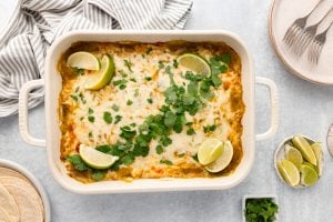 Cooked Green Chicken Enchilada Casserole