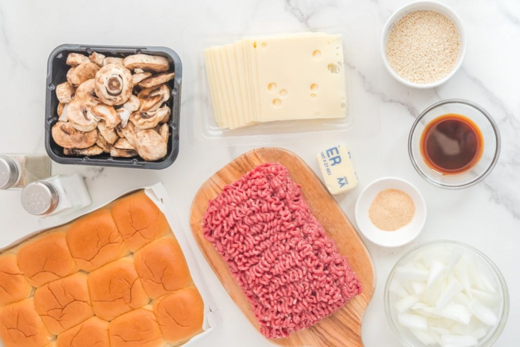 Ingredients for Mushroom Swiss Sliders