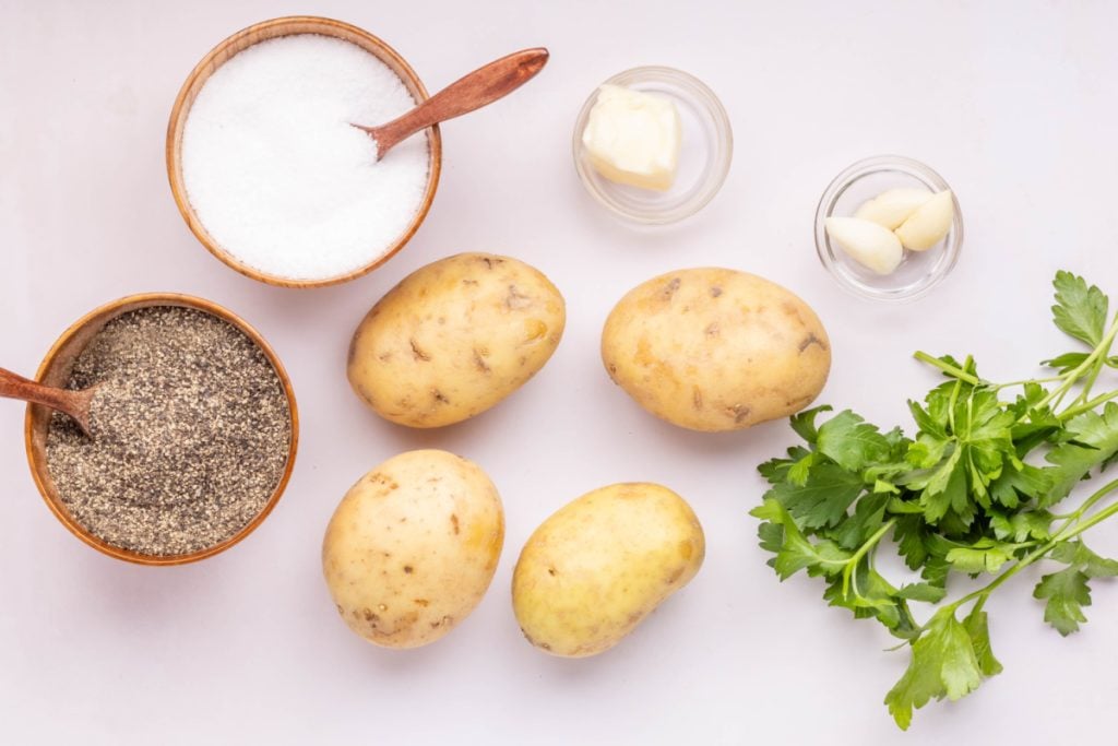 Ingredients for Air Fryer Garlic Creamy Hasselblad Potatoes 
