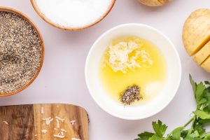 butter and seasoning in a bowl